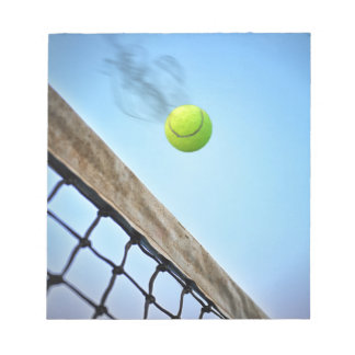 Smoking Tennis Ball Flying Over Net Notepad