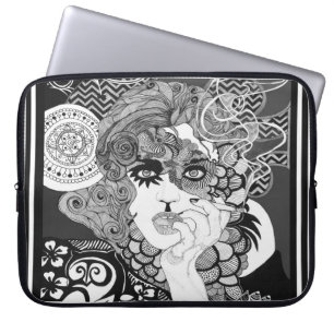 Smoking Woman Neoprene Laptop Sleeve 15 inch