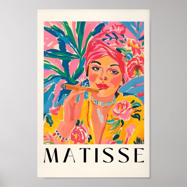 Smoking Woman Poster, Matisse Print, Cuban Cigar P Poster (Front)