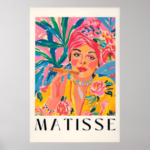 Smoking woman poster, Matisse print, Cuban cigar Poster