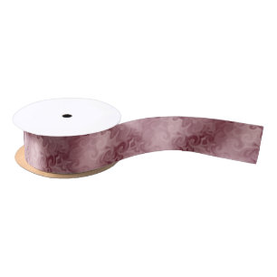 Smoky Autumn Burgundy and Pink Swirl Patterned Satin Ribbon