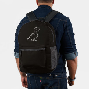 Smoky Black Solid Colour Printed Backpack