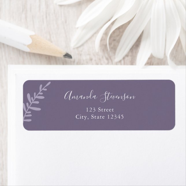 Smoky blue leaf return address label (Insitu)