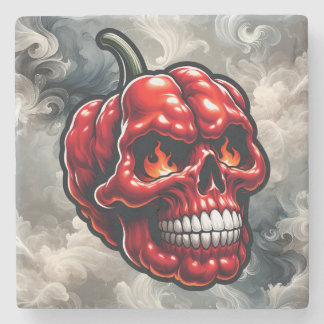 Smoky Chilli Head Spicy Pepper Stone Coaster