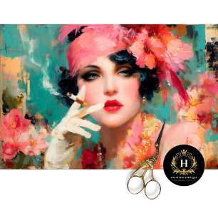 Smoky Flapper Glam Decoupage Tissue Paper