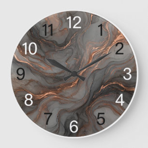 Smoky Gray Copper Epoxy Wall Clock