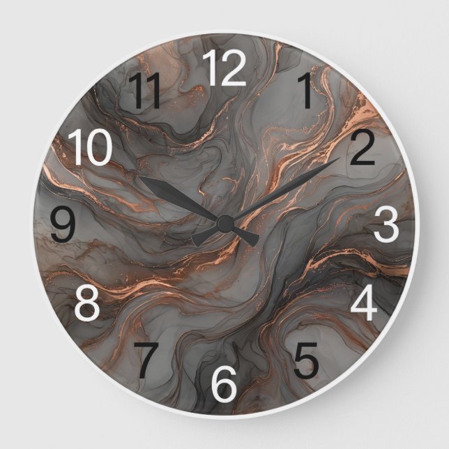 Smoky Gray Copper Epoxy Wall Clock (Front)