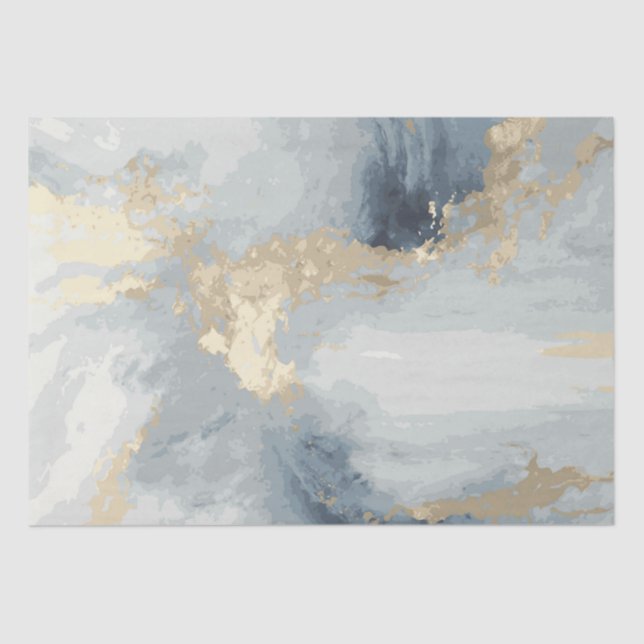 Smoky Gray Watercolour Splash 2 Tissue Paper (Front)