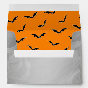 Smoky Grey & Bats Flying Pattern Halloween Envelope