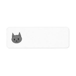 Smoky Grey Cat. Return Address Label
