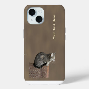 Smoky Grey Tabby Cat iPhone 15 Case