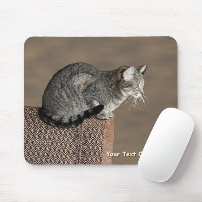Smoky Grey Tabby Cat Mouse Pad (With Mouse)