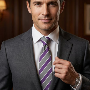 Smoky Lavender & Gunmetal Grey Evening Tie