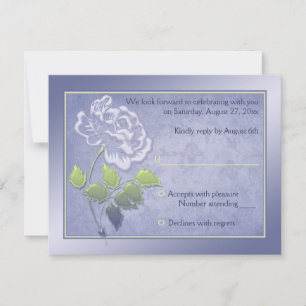 Smoky Lavender Peony with Green Reply Card