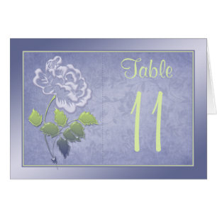 Smoky Lavender Peony with Green Table Number Card