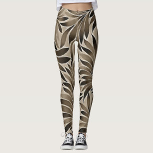 Smoky Leaves Slate Grey Palette Leggings