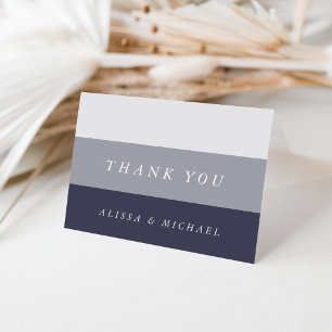 Smoky Midnight Blue Grey Colorblock Thank You