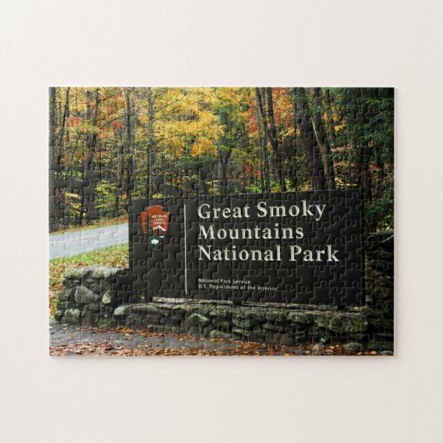 Smoky Mountain Autumn Sign - Puzzle Set (Horizontal)