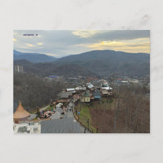 Smoky Mountain Serenity: Gatlinburg from Above Holiday Postcard