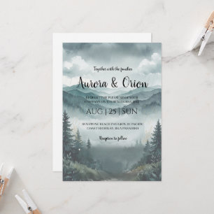smoky mountain wedding invitations