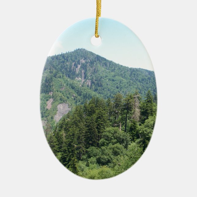Smoky Mountains Ceramic Tree Decoration (Front)