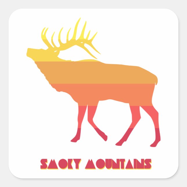 Smoky Mountains Elk Square Sticker (Front)