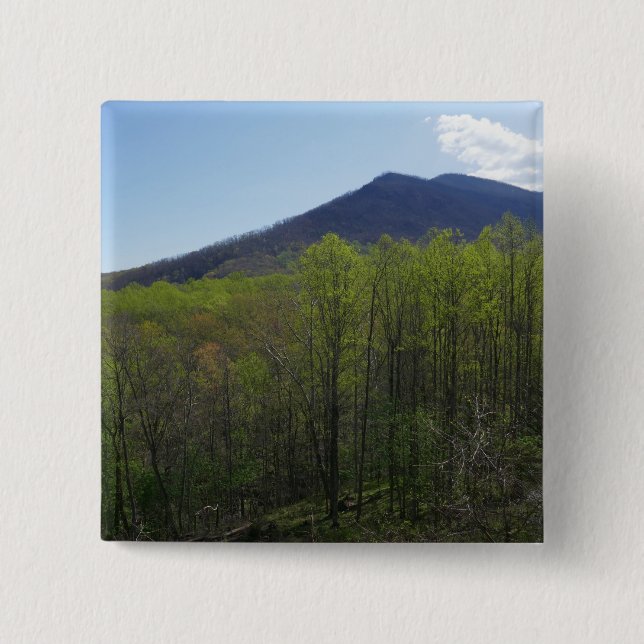 Smoky Mountains in Spring 15 Cm Square Badge (Front)