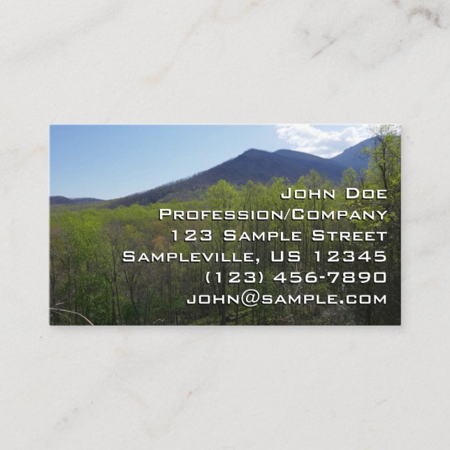 Smoky Mountains in Spring Landscape Business Card (Front)