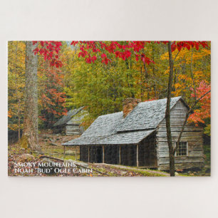 Smoky Mountains Noah "Bud" Ogle Cabin GSMNP Photo Jigsaw Puzzle
