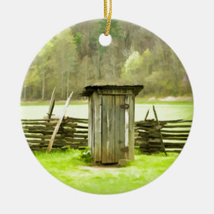 Smoky Mountains Outhouse Ceramic Ornament