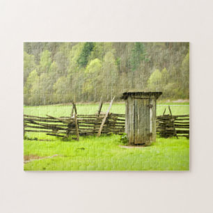 Smoky Mountains Outhouse Jigsaw Puzzle