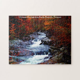 Smoky Mountains Tennessee. Christmas Greetings Jigsaw Puzzle
