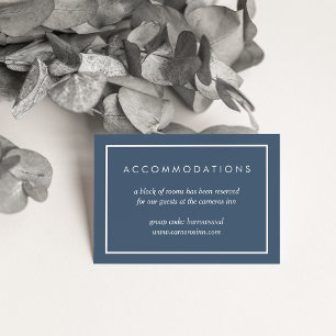Smoky Navy and Cream Hotel Accommodation Cards