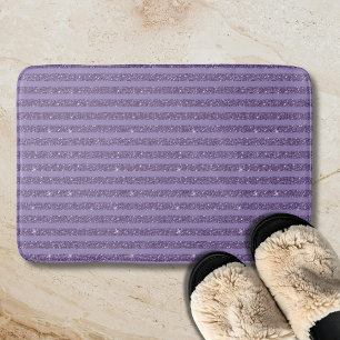 Smoky Plum Glitter Style Horizontal Stripes Bath Mat