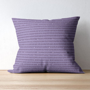 Smoky Plum Glitter Style Horizontal Stripes Cushion