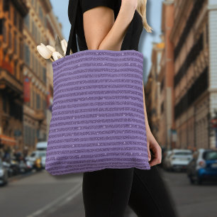 Smoky Plum Glitter Style Horizontal Stripes Tote Bag