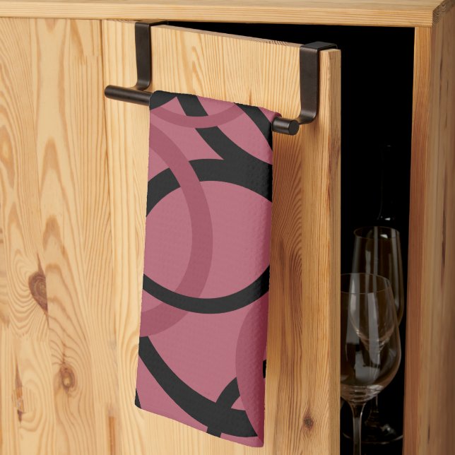 Smoky Topaz and Black Circles   Tea Towel (Thirds Fold)