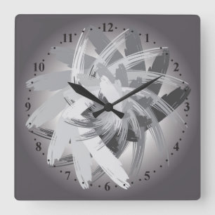 smoky whirlwind square wall clock