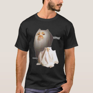 Smol But Spooky Ghost Cat Meme Halloween Men Women T-Shirt
