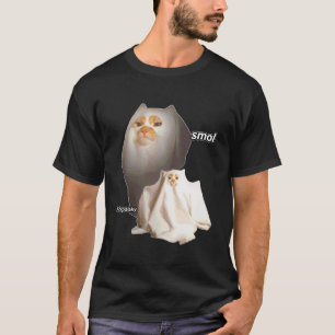Smol But Spooky Ghost Cat Meme Halloween Men Women T-Shirt