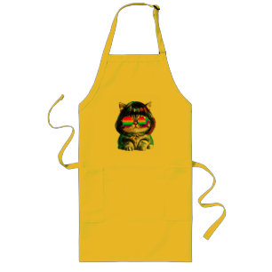 Smol Cute Funny Cat (Painting No. 4) Long Apron