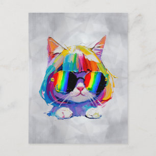 Smol Cute Funny Cat (Painting No. 5) Holiday Postcard