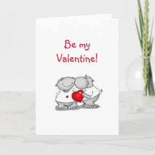 Smooch - Hippo Kiss Valentine's Day Holiday Card