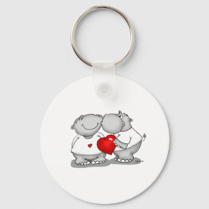 Smooch - Hippo Kiss Valentine's Day Key Ring