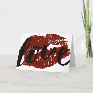 Smooch Red Lips Kiss Love Card