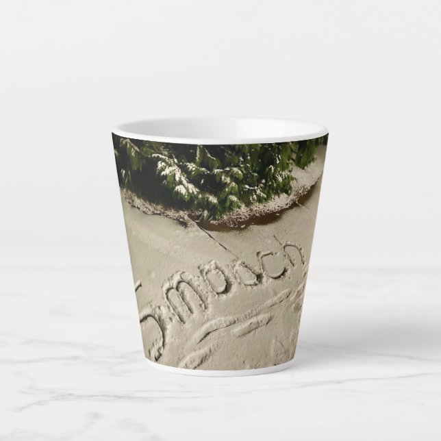 “Smooch" Snow-Written Latte Mug (Front)