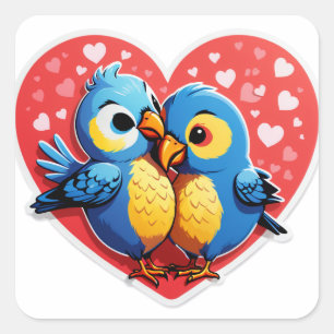 Smooches for You! – Lovebird Kiss Sticker