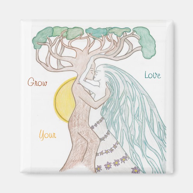 Smooching Tree Couple Magnet (Front)