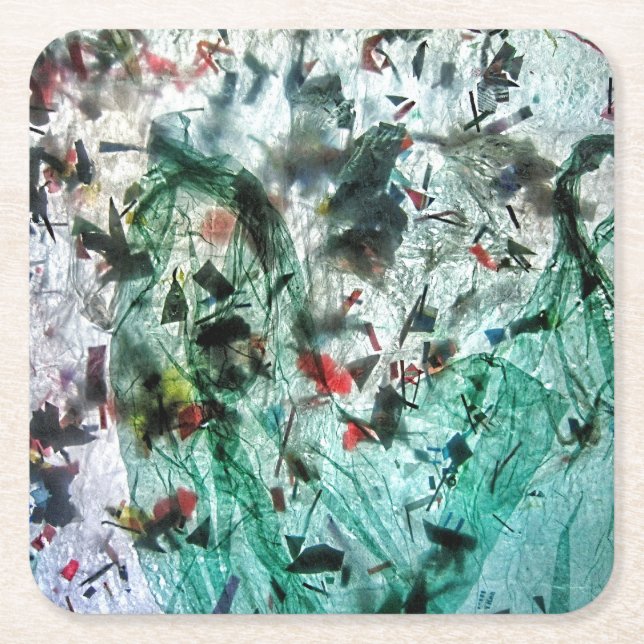 Smooth abstract paper coaster.Happiness abstract  Square Paper Coaster (Front)
