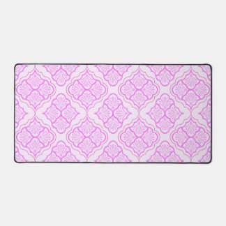 Smooth Arabesque - Girly Pop Geometric Pattern Desk Mat